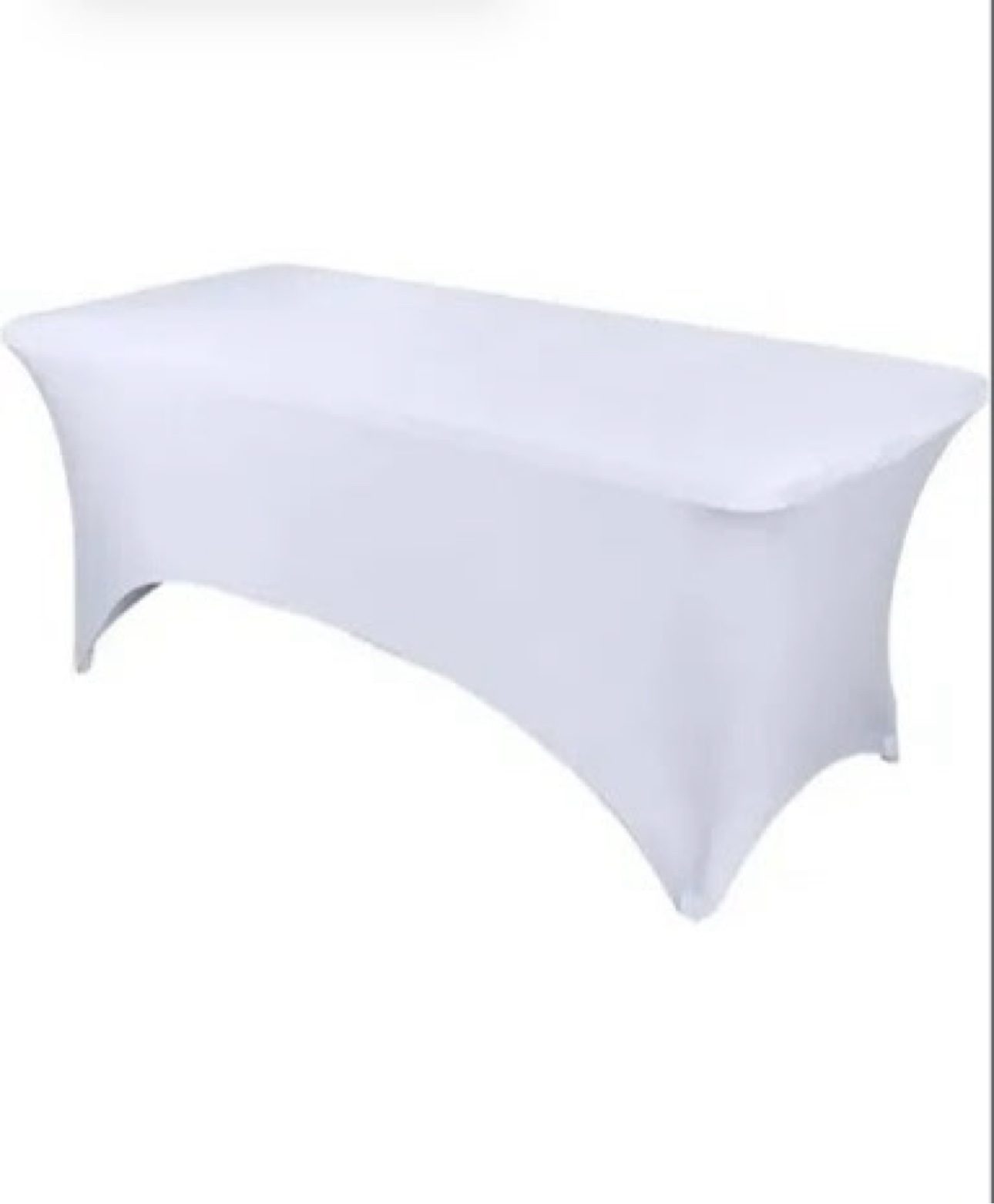 White tablecloth on rectangular table